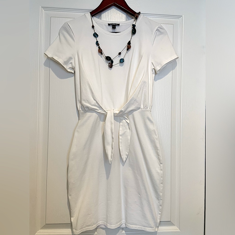 Express White Cotton Dress X small NEW
